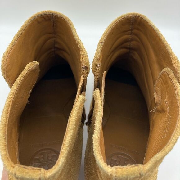 Tory Burch Sabe Caramel Suede Women’s Boots 10M - Picture 9 of 12